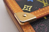 Louis Vuitton Monogram Multicolor Porte Monnaie Billet Carte Credit Black 2468I