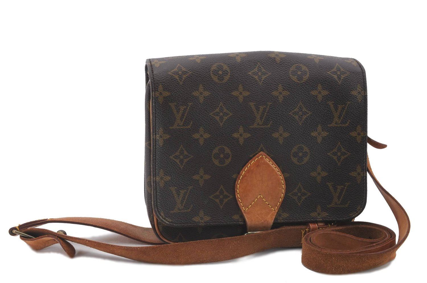 Auth Louis Vuitton Monogram Cartouchiere MM Shoulder Bag M51253 LV Junk 2469D