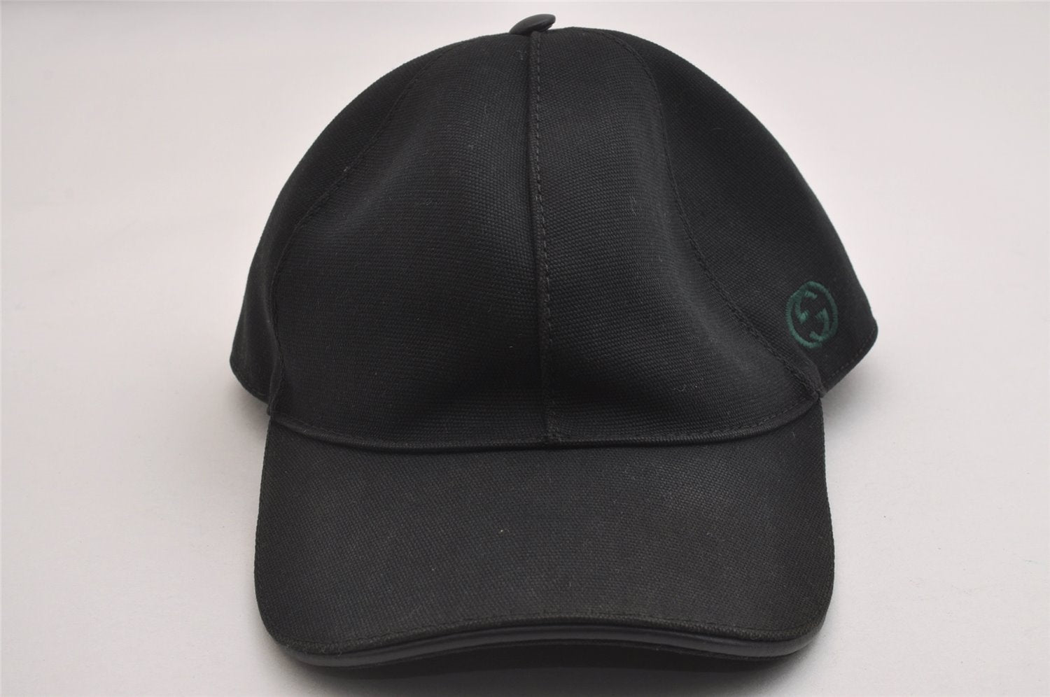 Authentic GUCCI Web Sherry Line Cap Canvas Size L Black 2470I