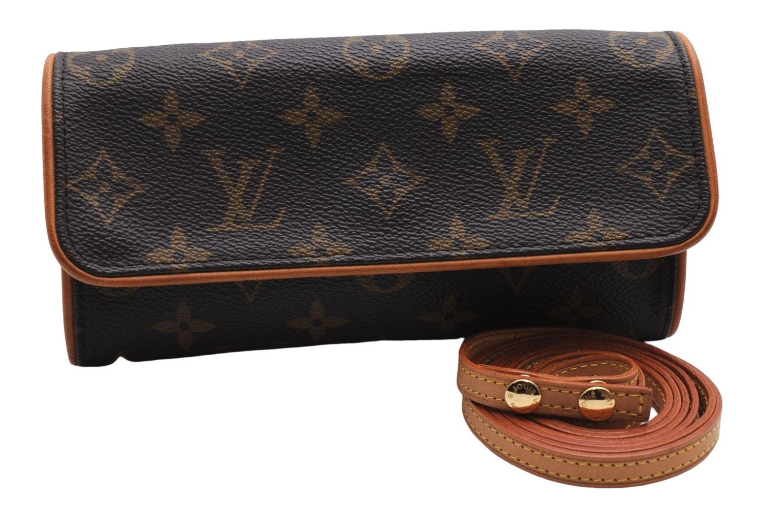 Authentic Louis Vuitton Monogram Pochette Twin PM Shoulder Bag M51854 LV 2471E