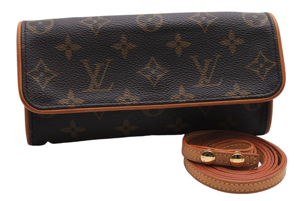 Authentic Louis Vuitton Monogram Pochette Twin PM Shoulder Bag M51854 LV 2471E