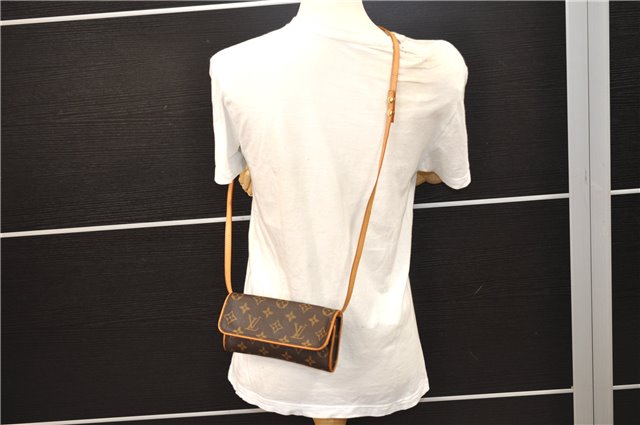 Authentic Louis Vuitton Monogram Pochette Twin PM Shoulder Bag M51854 LV 2471E
