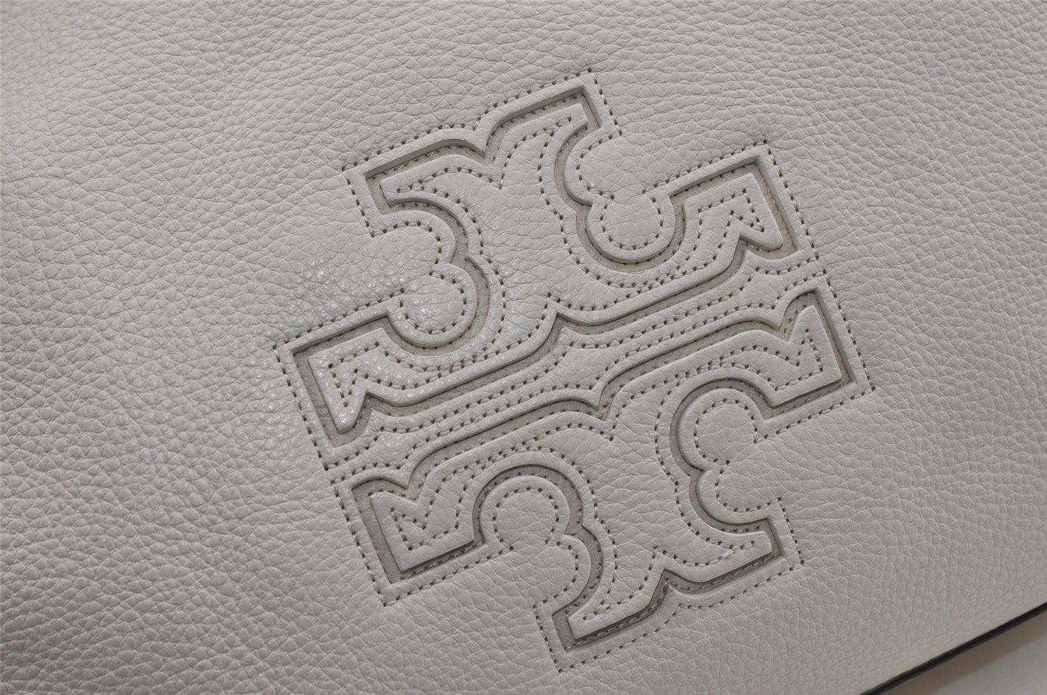 Authentic TORY BURCH Harper Leather Chain 2Way Shoulder Hand Bag White 2471I