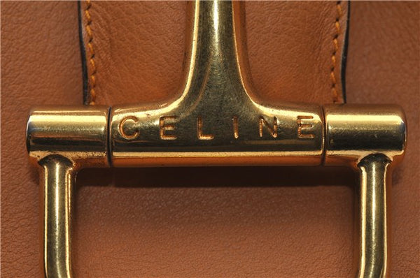 Authentic CELINE Vintage Shoulder Hand Bag Leather Yellow 2473D