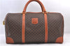 Authentic CELINE Macadam Blason Pattern Hand Boston Bag PVC Leather Brown 2474D