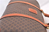 Authentic CELINE Macadam Blason Pattern Hand Boston Bag PVC Leather Brown 2474D