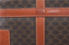 Authentic CELINE Macadam Blason Pattern Hand Boston Bag PVC Leather Brown 2474D