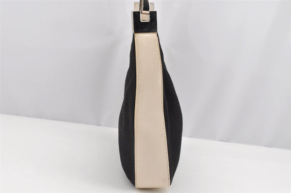 Authentic GUCCI Shoulder Hand Bag Purse Canvas Leather 0013812 Black 2474I