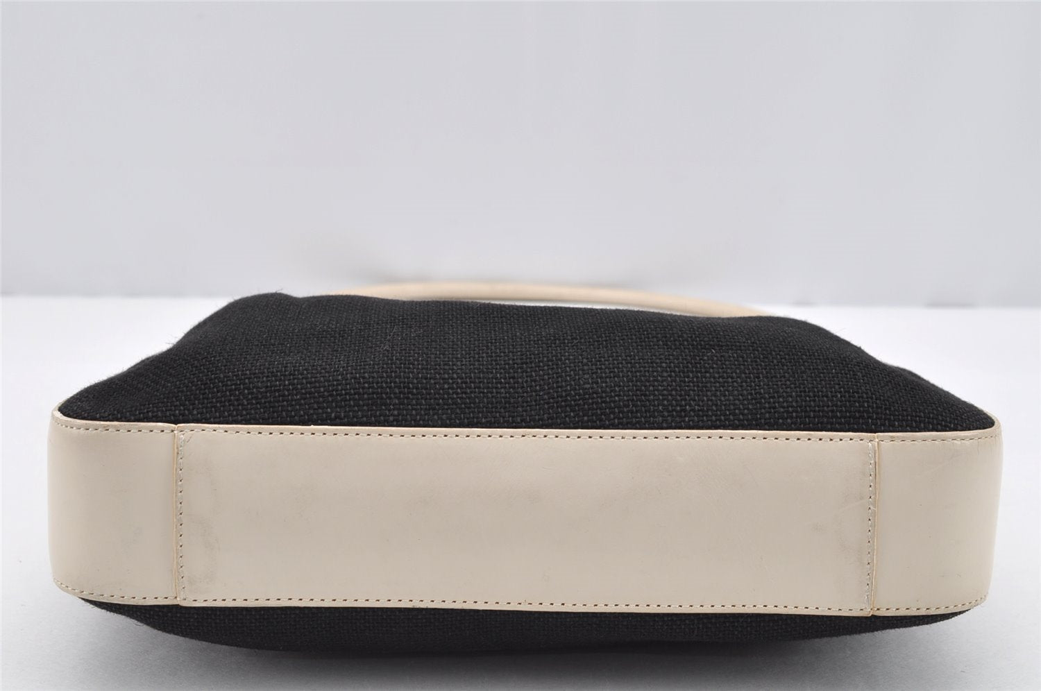 Authentic GUCCI Shoulder Hand Bag Purse Canvas Leather 0013812 Black 2474I