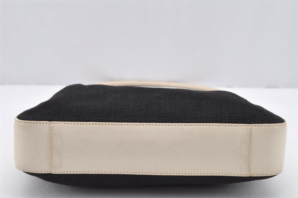 Authentic GUCCI Shoulder Hand Bag Purse Canvas Leather 0013812 Black 2474I