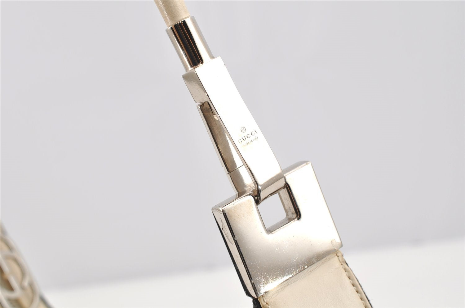 Authentic GUCCI Shoulder Hand Bag Purse Canvas Leather 0013812 Black 2474I