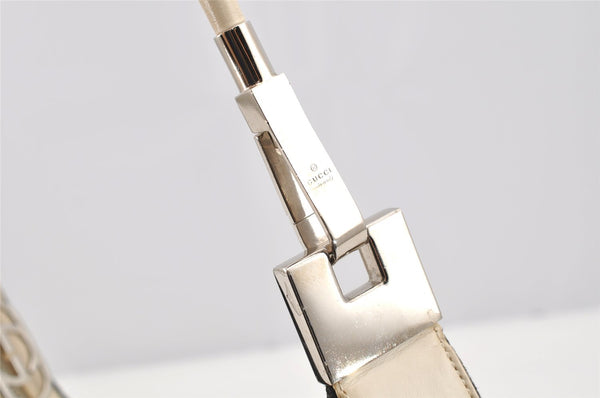 Authentic GUCCI Shoulder Hand Bag Purse Canvas Leather 0013812 Black 2474I