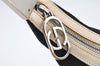 Authentic GUCCI Shoulder Hand Bag Purse Canvas Leather 0013812 Black 2474I