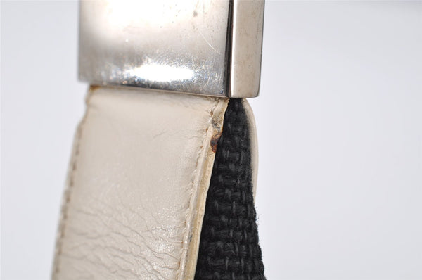 Authentic GUCCI Shoulder Hand Bag Purse Canvas Leather 0013812 Black 2474I