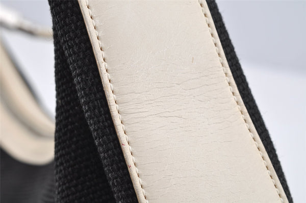 Authentic GUCCI Shoulder Hand Bag Purse Canvas Leather 0013812 Black 2474I