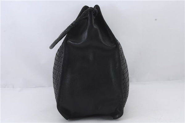 Authentic BOTTEGA VENETA Intrecciato Leather Shoulder Bag Black 2475D