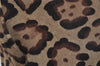 Authentic FENDI Leopard Pattern Hand Tote Bag Unborn Calf Leather Brown 2477I