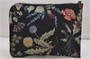 Authentic GUCCI Chris Knight Flora Clutch Hand Bag Nylon Leather Black 2478E