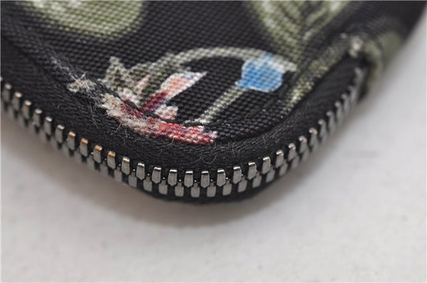 Authentic GUCCI Chris Knight Flora Clutch Hand Bag Nylon Leather Black 2478E