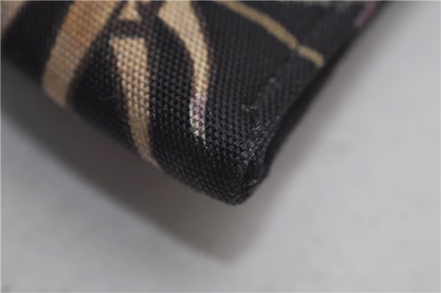 Authentic GUCCI Chris Knight Flora Clutch Hand Bag Nylon Leather Black 2478E