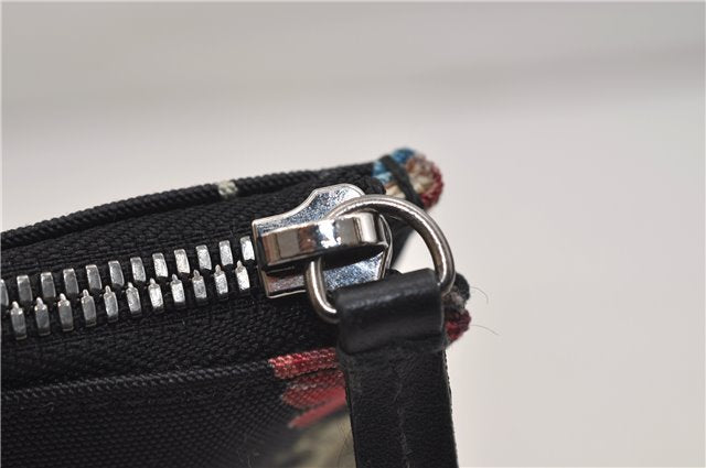 Authentic GUCCI Chris Knight Flora Clutch Hand Bag Nylon Leather Black 2478E