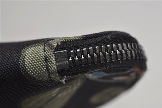 Authentic GUCCI Chris Knight Flora Clutch Hand Bag Nylon Leather Black 2478E