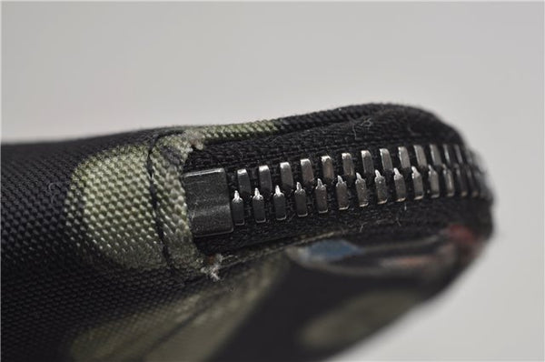 Authentic GUCCI Chris Knight Flora Clutch Hand Bag Nylon Leather Black 2478E