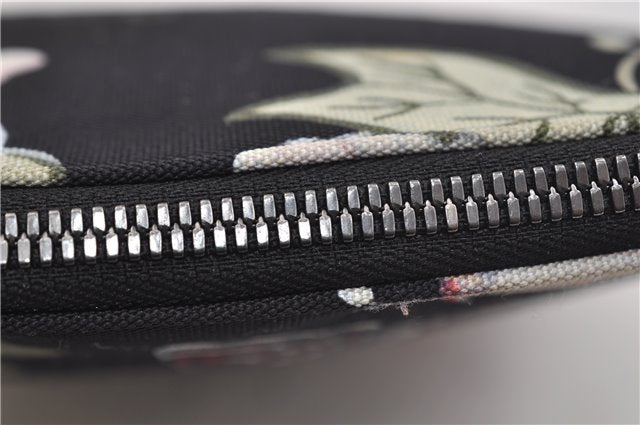 Authentic GUCCI Chris Knight Flora Clutch Hand Bag Nylon Leather Black 2478E