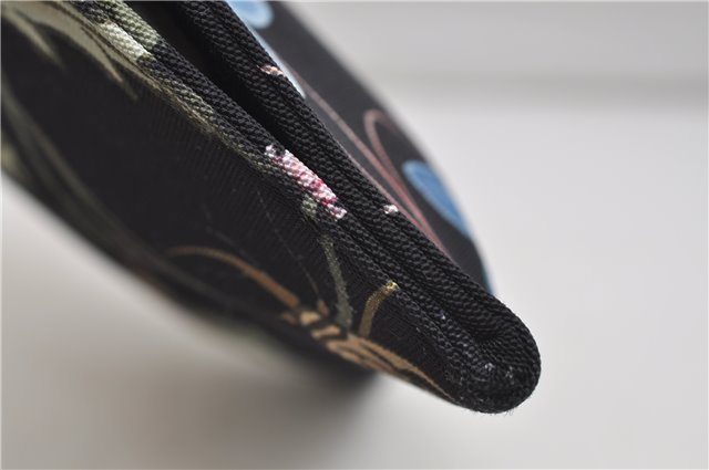 Authentic GUCCI Chris Knight Flora Clutch Hand Bag Nylon Leather Black 2478E