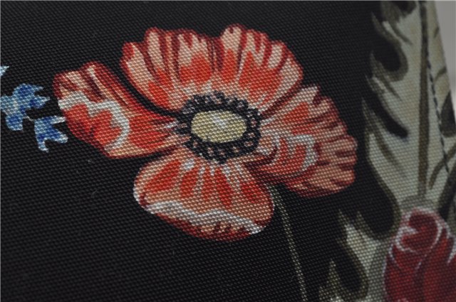 Authentic GUCCI Chris Knight Flora Clutch Hand Bag Nylon Leather Black 2478E