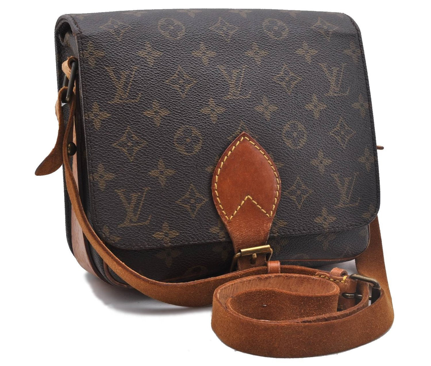 Auth Louis Vuitton Monogram Cartouchiere MM Shoulder Cross Bag M51253 LV 2481D