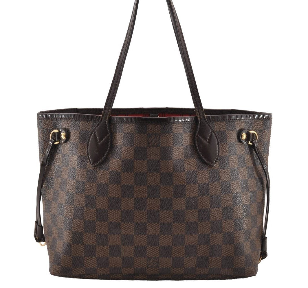 Authentic Louis Vuitton Damier Neverfull PM Shoulder Tote Bag N51109 LV 2481I