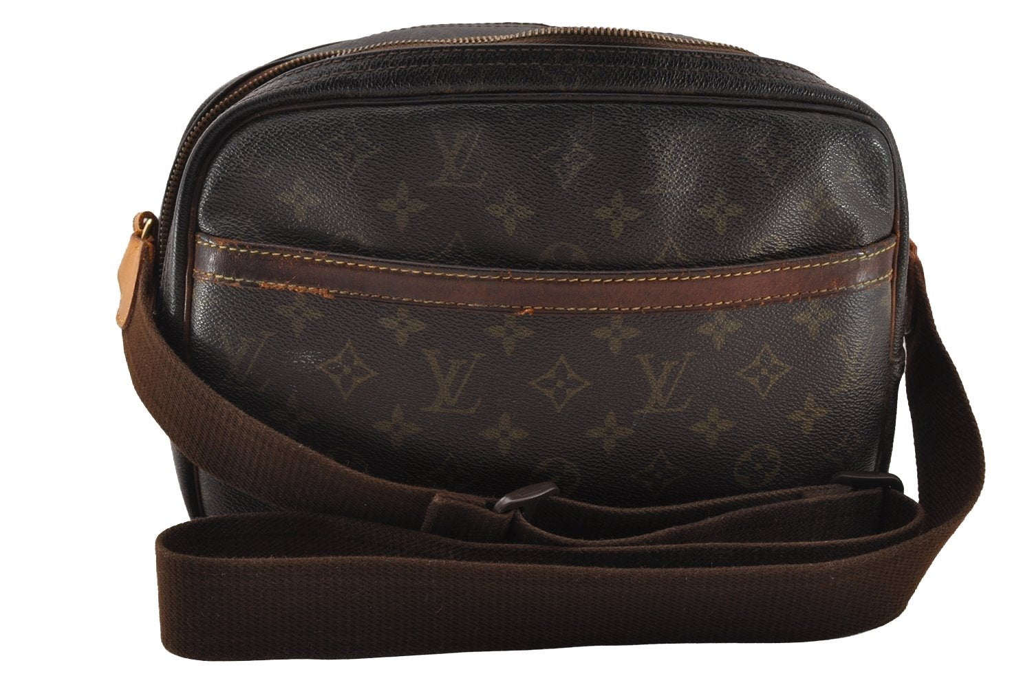 Authentic Louis Vuitton Monogram Reporter PM Shoulder Cross Bag M45254 LV 2484I