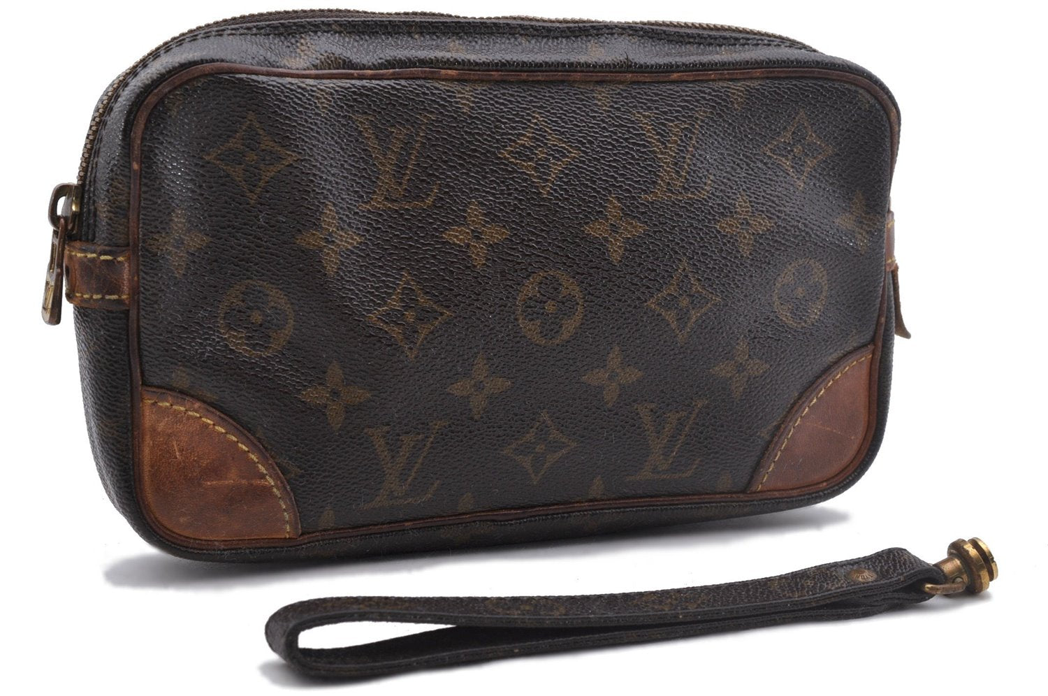 Authentic Louis Vuitton Monogram Marly Dragonne PM Clutch Hand Bag M51827 2488D