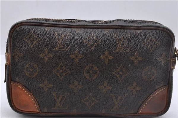 Authentic Louis Vuitton Monogram Marly Dragonne PM Clutch Hand Bag M51827 2488D