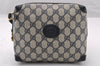 Authentic GUCCI Shoulder Cross Body Bag GG PVC Leather Navy Blue Junk 2488I