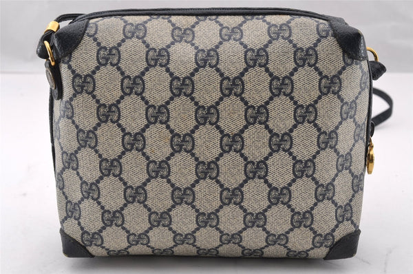 Authentic GUCCI Shoulder Cross Body Bag GG PVC Leather Navy Blue Junk 2488I