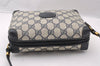 Authentic GUCCI Shoulder Cross Body Bag GG PVC Leather Navy Blue Junk 2488I
