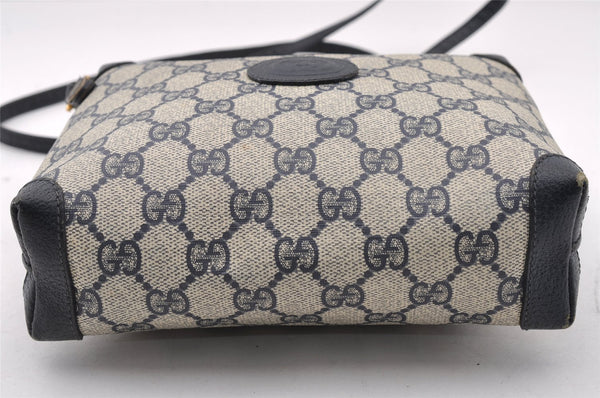 Authentic GUCCI Shoulder Cross Body Bag GG PVC Leather Navy Blue Junk 2488I