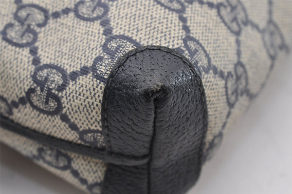 Authentic GUCCI Shoulder Cross Body Bag GG PVC Leather Navy Blue Junk 2488I