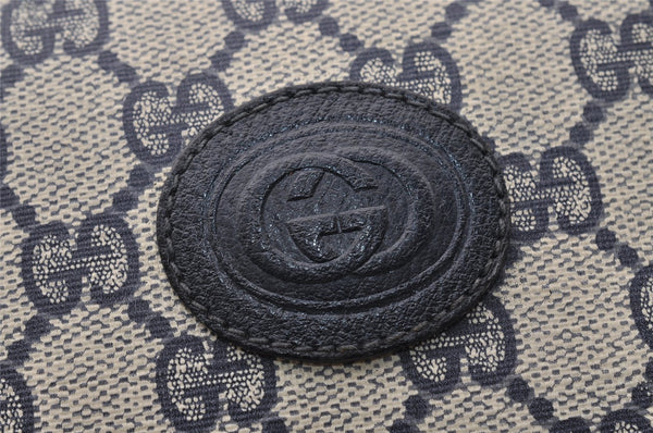 Authentic GUCCI Shoulder Cross Body Bag GG PVC Leather Navy Blue Junk 2488I