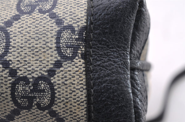 Authentic GUCCI Shoulder Cross Body Bag GG PVC Leather Navy Blue Junk 2488I