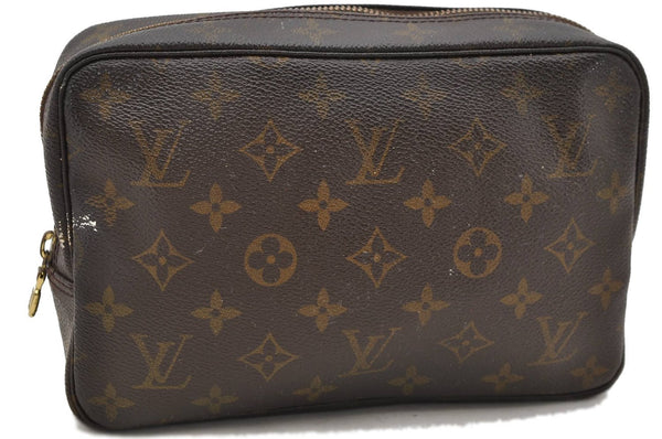 Auth Louis Vuitton Monogram Trousse Toilette 23 Clutch Hand Bag M47524 LV 2489D