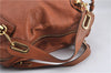 Authentic Chloe Paraty 2Way Shoulder Hand Bag Leather Brown 2489F