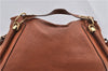 Authentic Chloe Paraty 2Way Shoulder Hand Bag Leather Brown 2489F