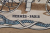 Authentic HERMES Petit Carre 40 Scarf Handkerchief "MUSEE" Silk Beige 2490I