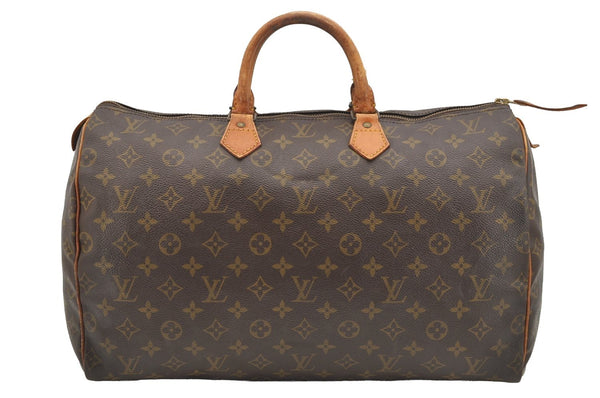 Authentic Louis Vuitton Monogram Speedy 40 Hand Boston Bag M41522 LV 2491I