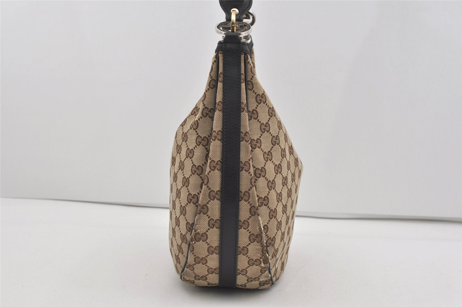 Authentic GUCCI Twins Shoulder Bag GG Canvas Leather 232962 Brown Junk 2492I