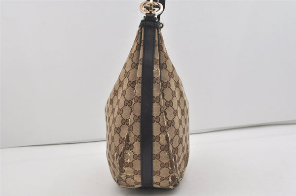 Authentic GUCCI Twins Shoulder Bag GG Canvas Leather 232962 Brown Junk 2492I