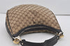 Authentic GUCCI Twins Shoulder Bag GG Canvas Leather 232962 Brown Junk 2492I